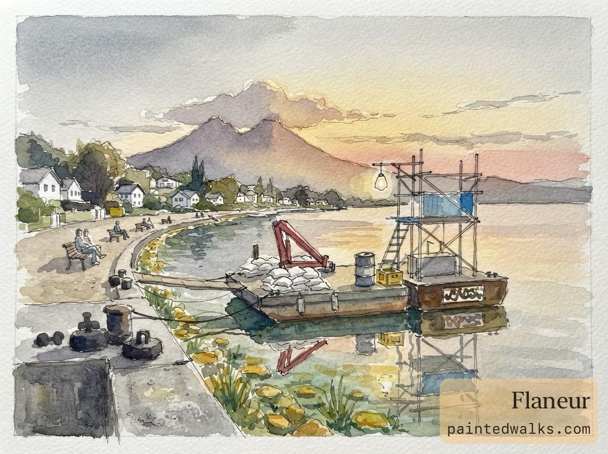 The same evening in watercolour